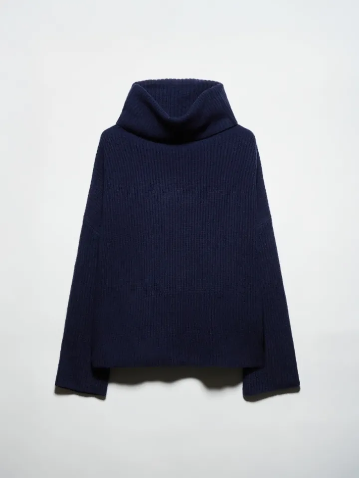 Pure cashmere polo neck - ultramarine