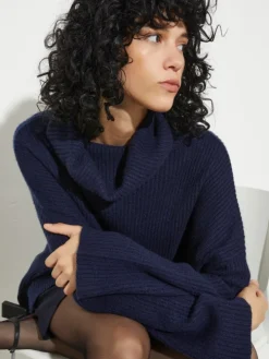 Pure cashmere polo neck - ultramarine