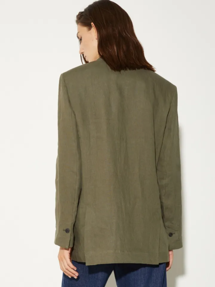 Pure linen blazer - kaki