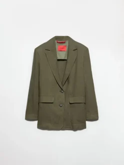 Pure linen blazer - kaki