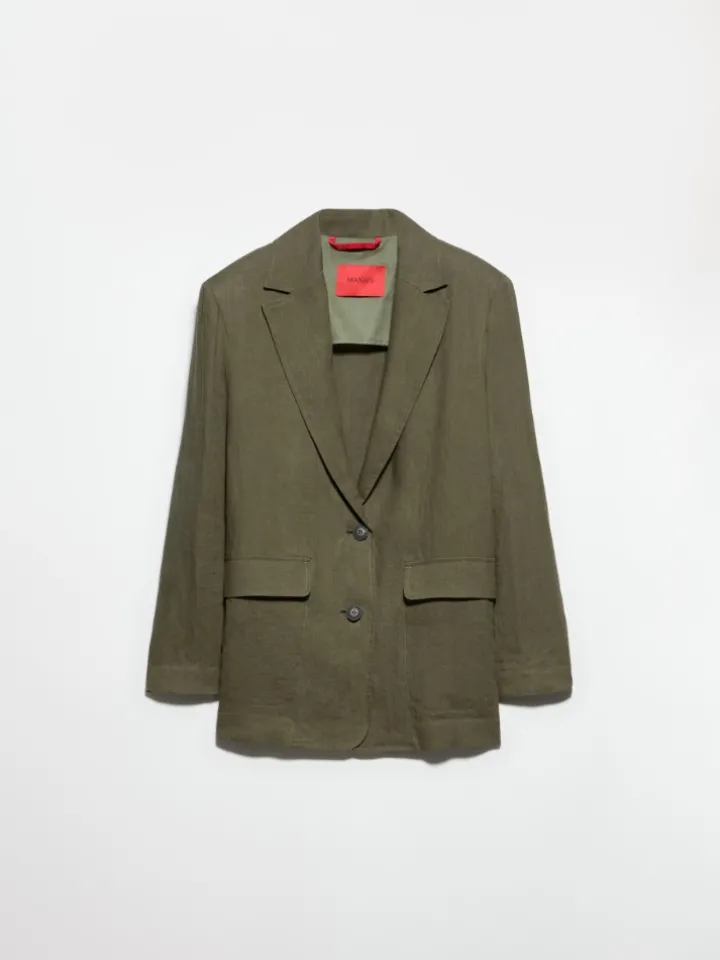 Pure linen blazer - kaki
