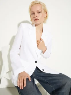 Pure linen blazer - white