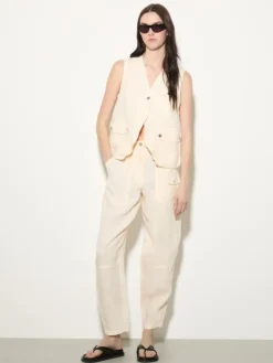 Pure linen gilet - milk