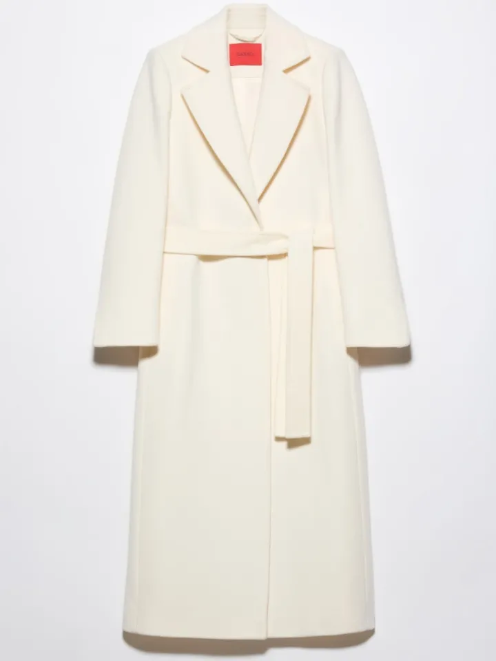 Purelong wool-drap midi coat - ivory