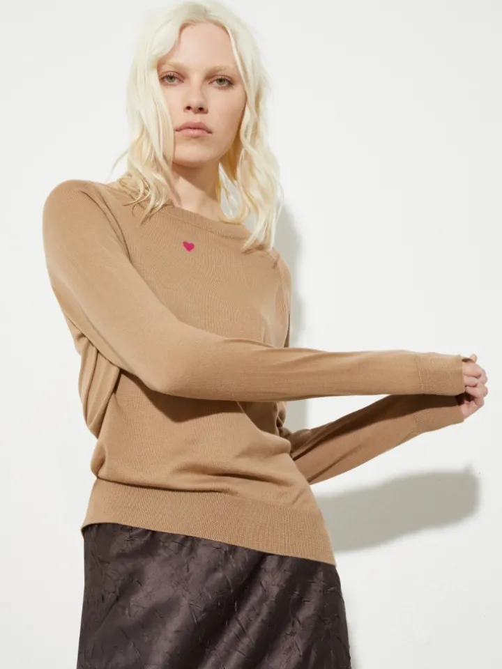 Pure merino wool jumper - camel