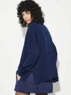 Pure Merino wool polo neck - navy