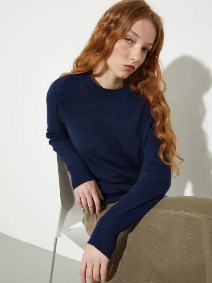 Pure merino wool sweater - navy