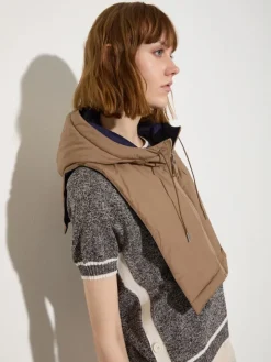 Reversible hooded collar - camel