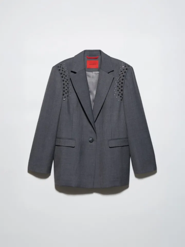 Rhinestone grisaille blazer - grey