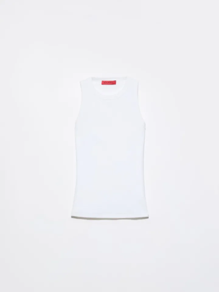 Ribbed cotton vest top - optical white
