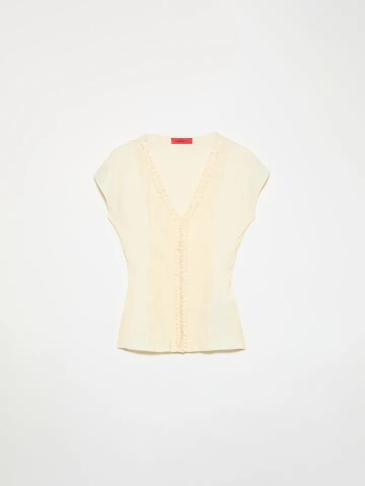 Ruched jersey top - vanilla