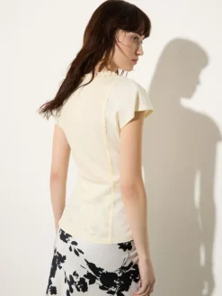 Ruched jersey top - vanilla