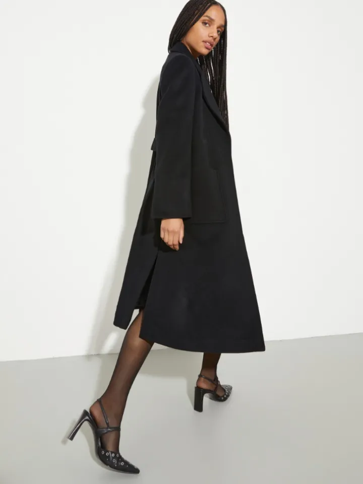 Runaway coat in drap - black