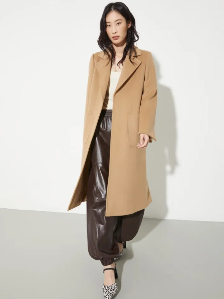 Runaway coat in drap - camel