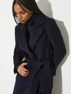 Runaway coat in drap - navy