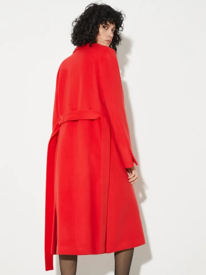 Runaway coat in drap - red