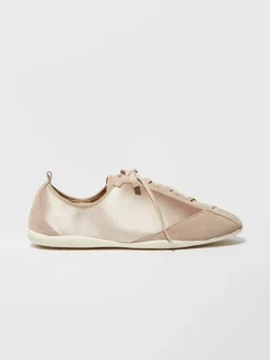 Satin and suede sneakers - nudo