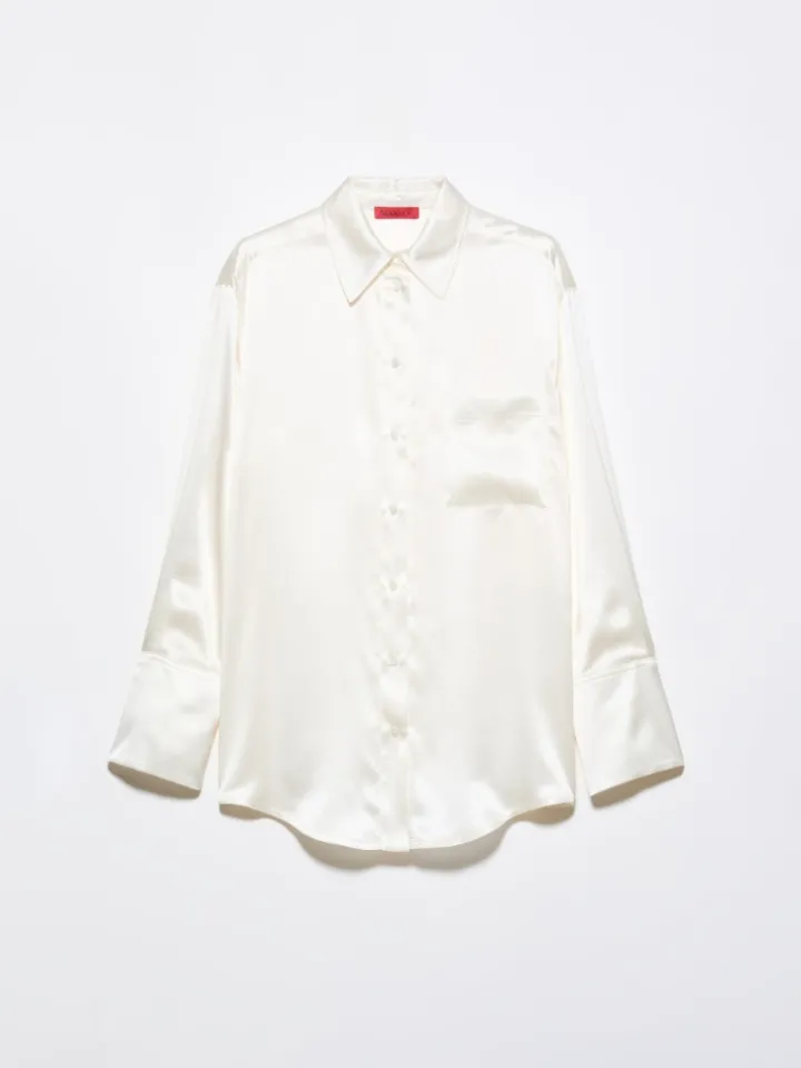Silk-satin shirt - ivory