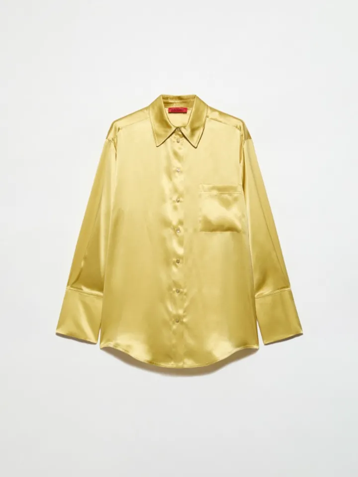 Silk-satin shirt - yellow