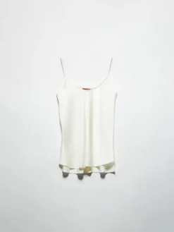 Silk-satin top - white