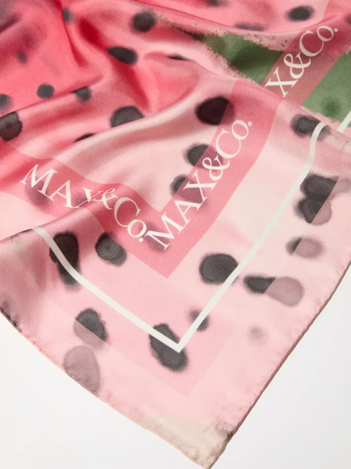 Silk-twill scarf - orchis rose