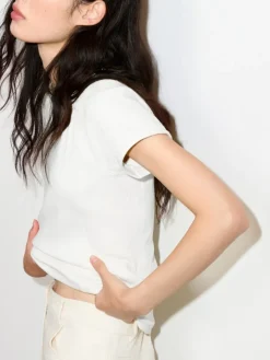 Slim-fit cotton-jersey T-shirt - optical white