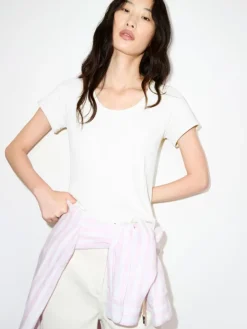 Slim-fit cotton-jersey T-shirt - optical white