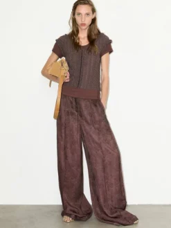Slim-fit cotton-jersey T-shirt - chocolate