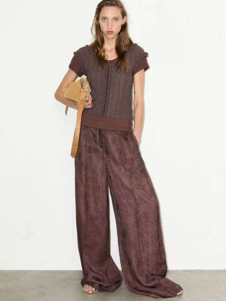 Slim-fit cotton-jersey T-shirt - chocolate