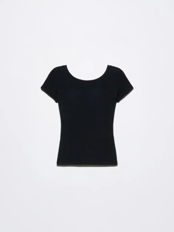Slim-fit jersey T-shirt - black