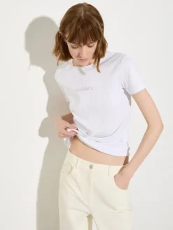 Slim-fit logo T-shirt - optical white