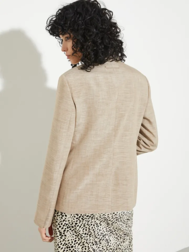 Slim-fit slubby grisaille jacket - light grey
