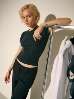 Slim-fit T-shirt Sami Miró &Co.llaboration - black
