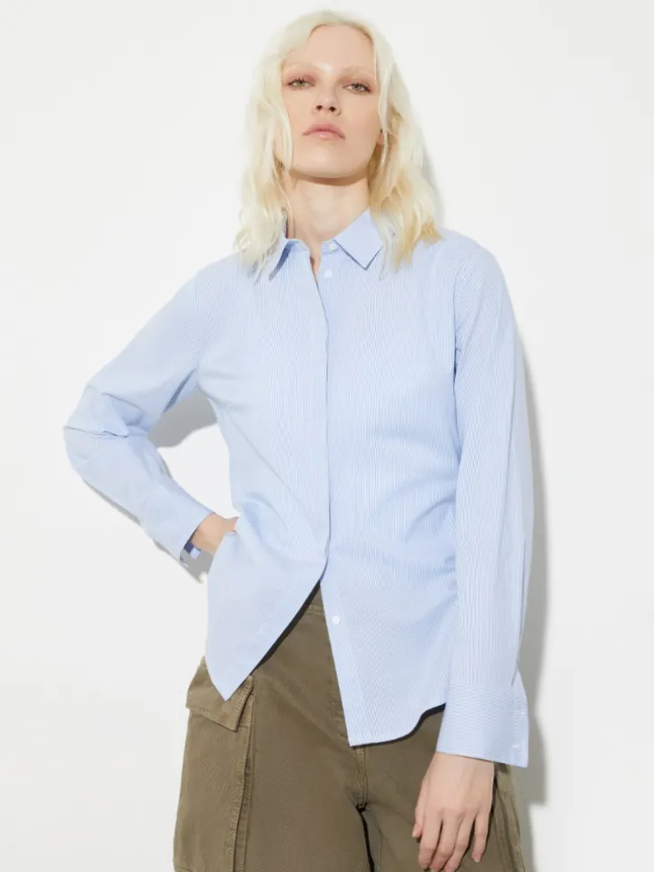 Slim poplin shirt - light blue