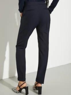 Slim trousers with turn-ups - navy