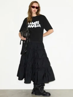 Slogan-print boxy-fit T-shirt - black
