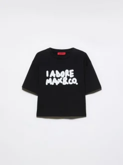 Slogan-print boxy-fit T-shirt - black