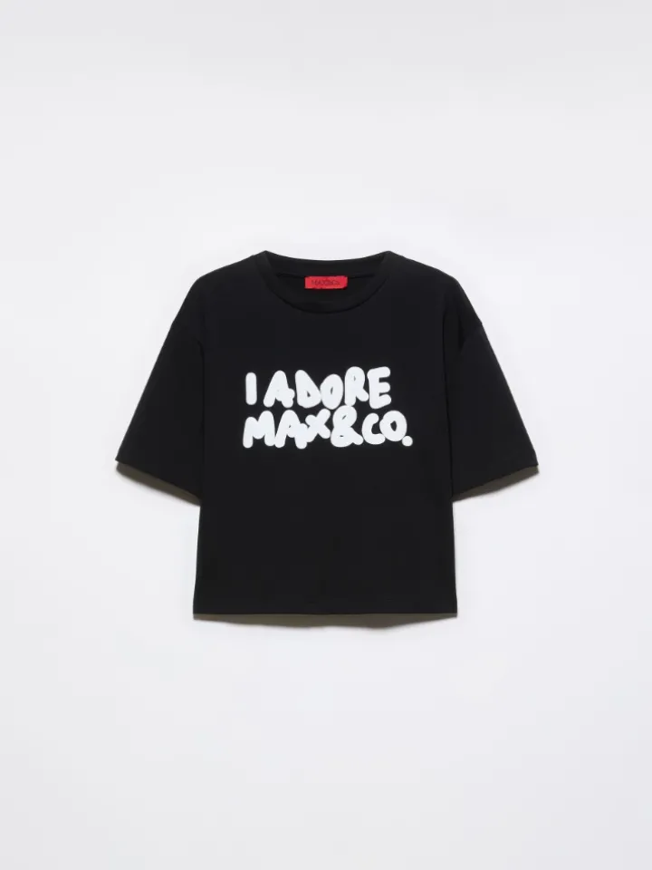 Slogan-print boxy-fit T-shirt - black