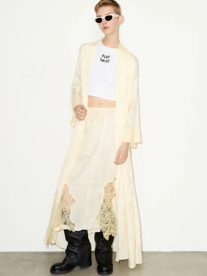 Slogan-print cropped T-shirt - optical white