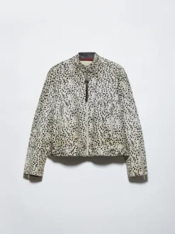 Spotted calf hair jacket - beige