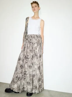 Spotted jersey circle skirt - cream