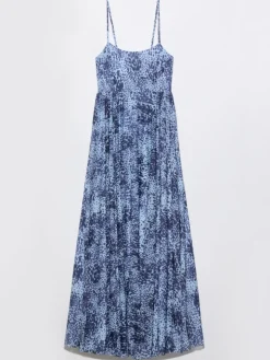 Spotted jersey maxi dress - light blue