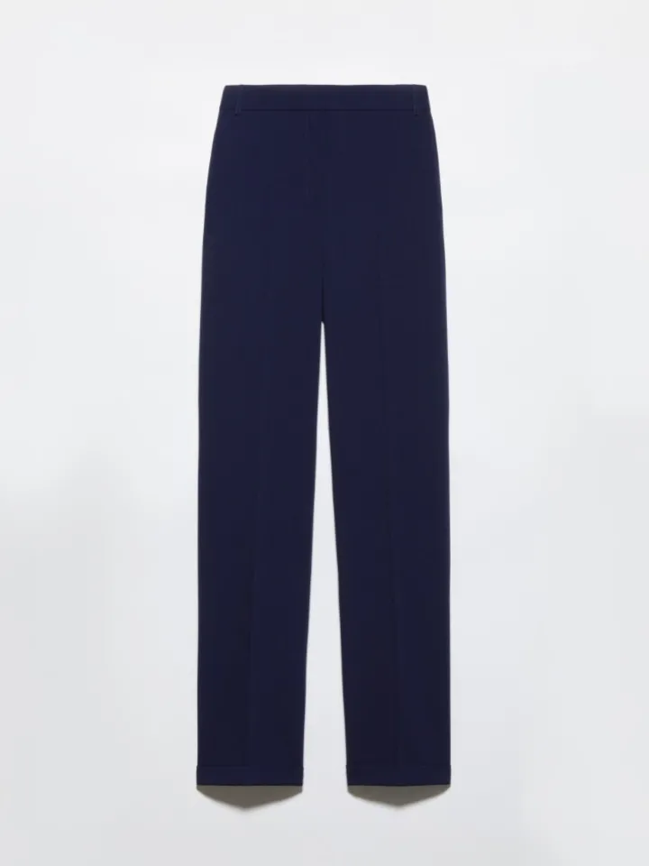 Straight-leg stretch trousers - navy