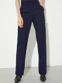 Straight-leg stretch trousers - navy