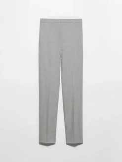 Straight wool and cotton trousers - grey