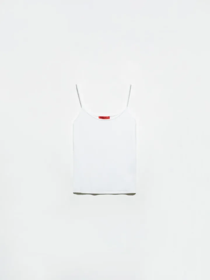 Stretch jersey top - optical white