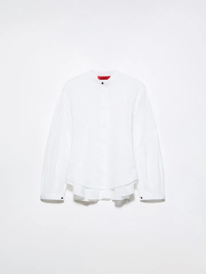 Striped cotton-muslin shirt - optical white