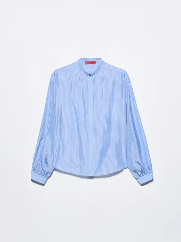 Striped textured shirt - light blue