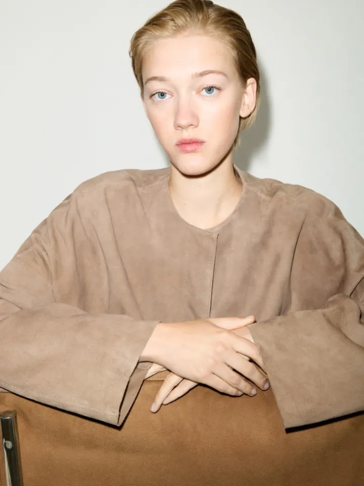Suede jacket - turtledove
