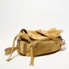 Suede multipocket bag - honey